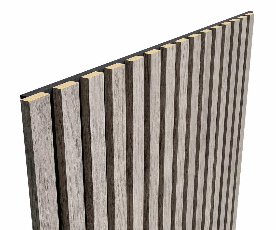 МДФ стеновая панель акустическая Cosca Decor Сканди Дуб Старинный Светло-серый черный войлок 2750×600×19 МДФ стеновая панель акустическая Cosca Decor Сканди Дуб Старинный Светло-серый черный войлок 2750×600×19